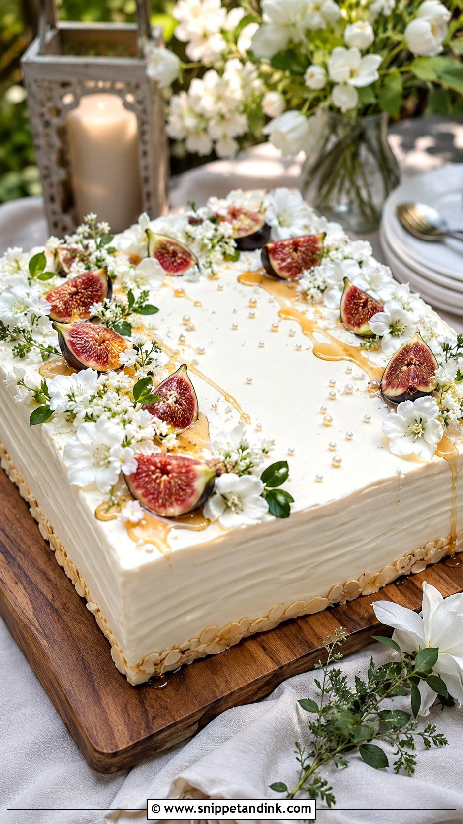 Fig And Honey Wedding Sheet Cake - Snippet and Ink - 20 Summer Sheet Cake Designs for Wedding