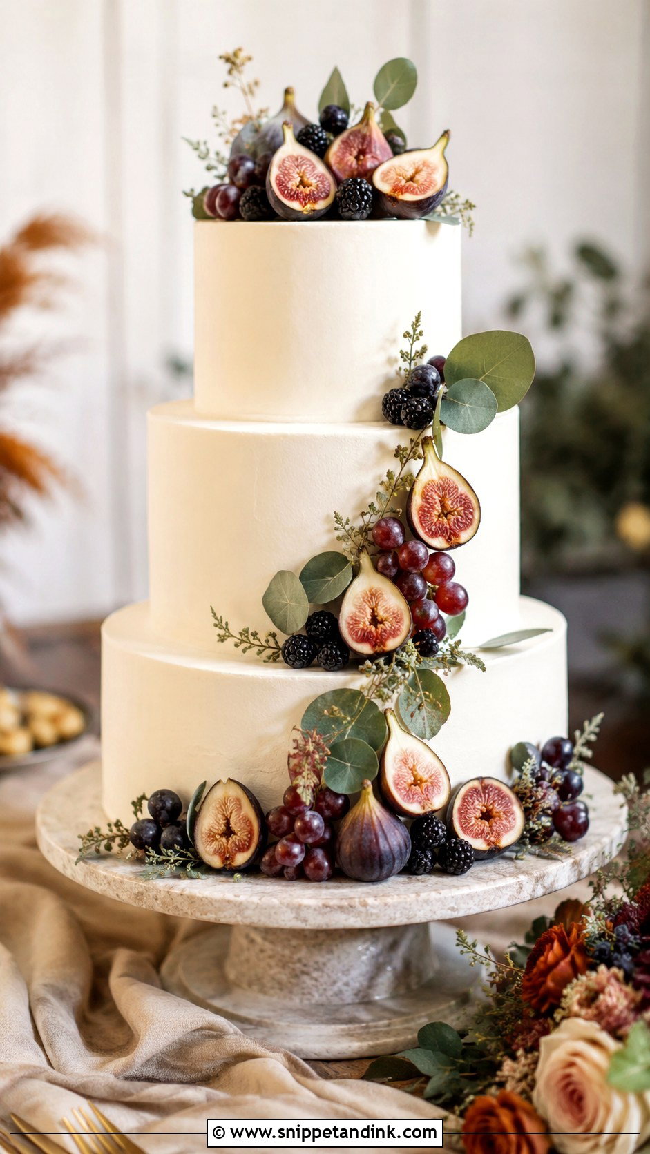 Fig Wedding Cake - Snippet and Ink - 20 Fresh Fruit Wedding Cake Ideas