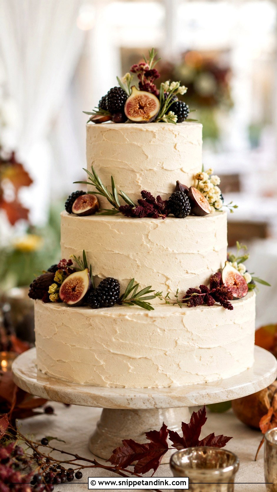 Fig Wedding Cake - Snippet and Ink - 20 Autumn Theme Cake Ideas for Wedding