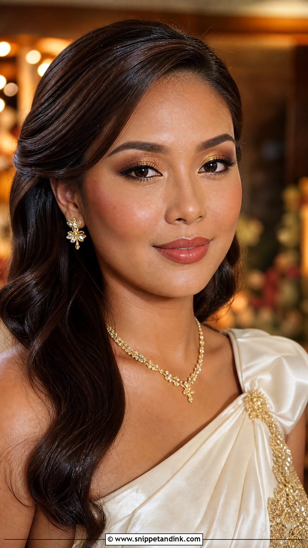 Filipino Bridal Makeup With Gold Eyeshadow - Snippet and Ink - 20 Filipino Asian Bridal Makeup Ideas