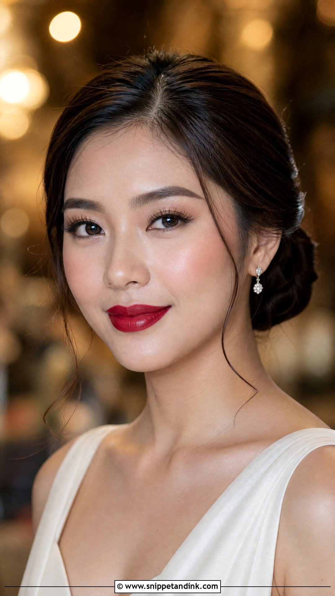 Filipino Bridal Makeup With Red Lip - Snippet and Ink - 20 Filipino Asian Bridal Makeup Ideas