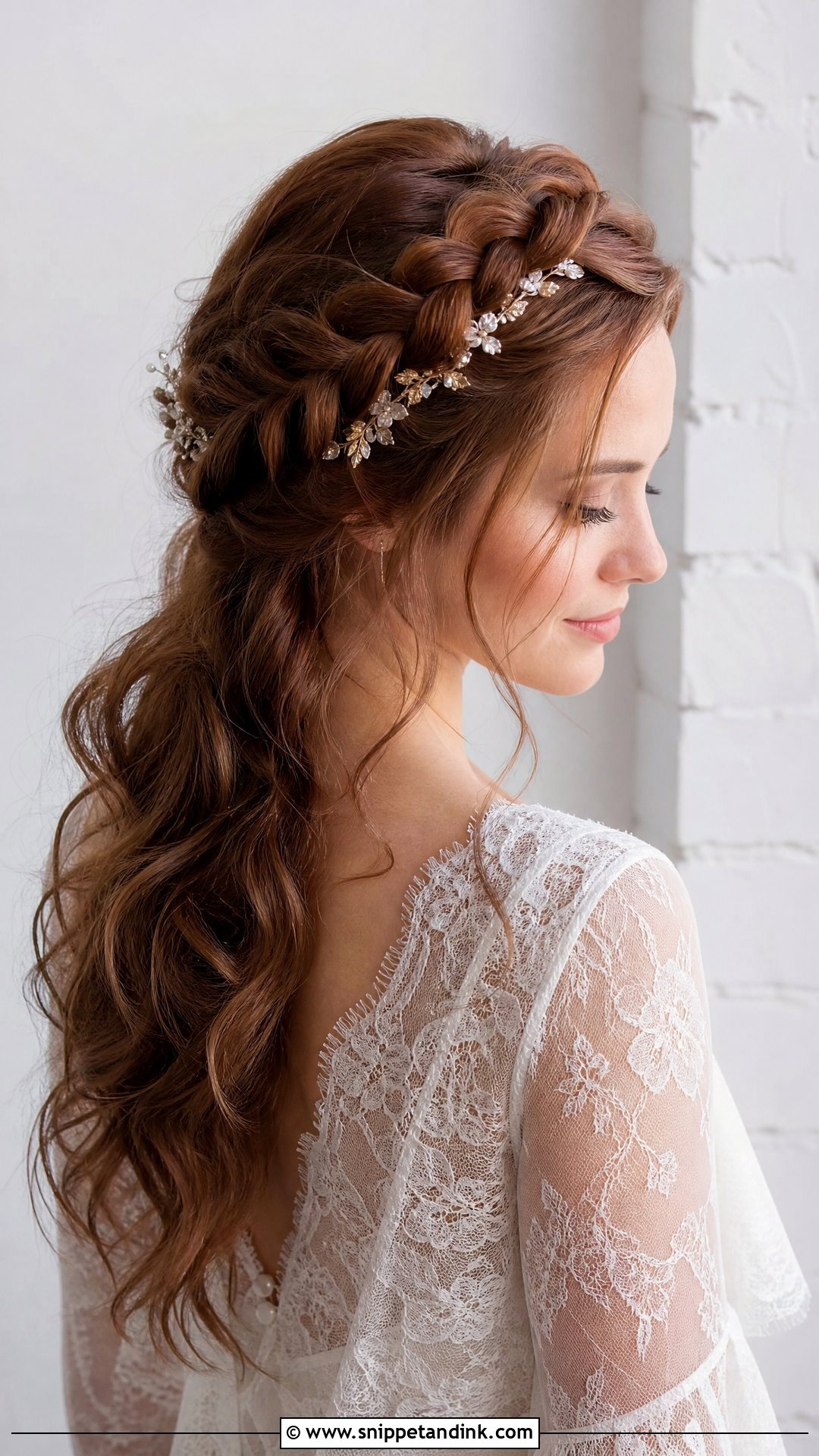 Fine Hair Braided Crown - Snippet and Ink - 15 Fine Hair Bridal Styles