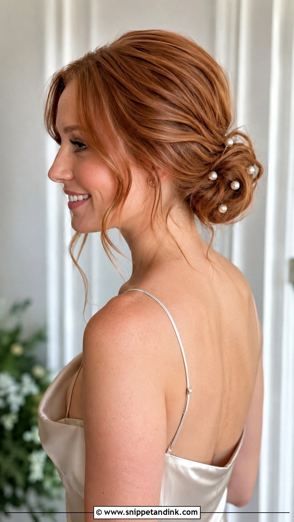 Fine Hair Low Bun With Pearls - Snippet and Ink - 20 Bridesmaid Hairstyles Fine Hair