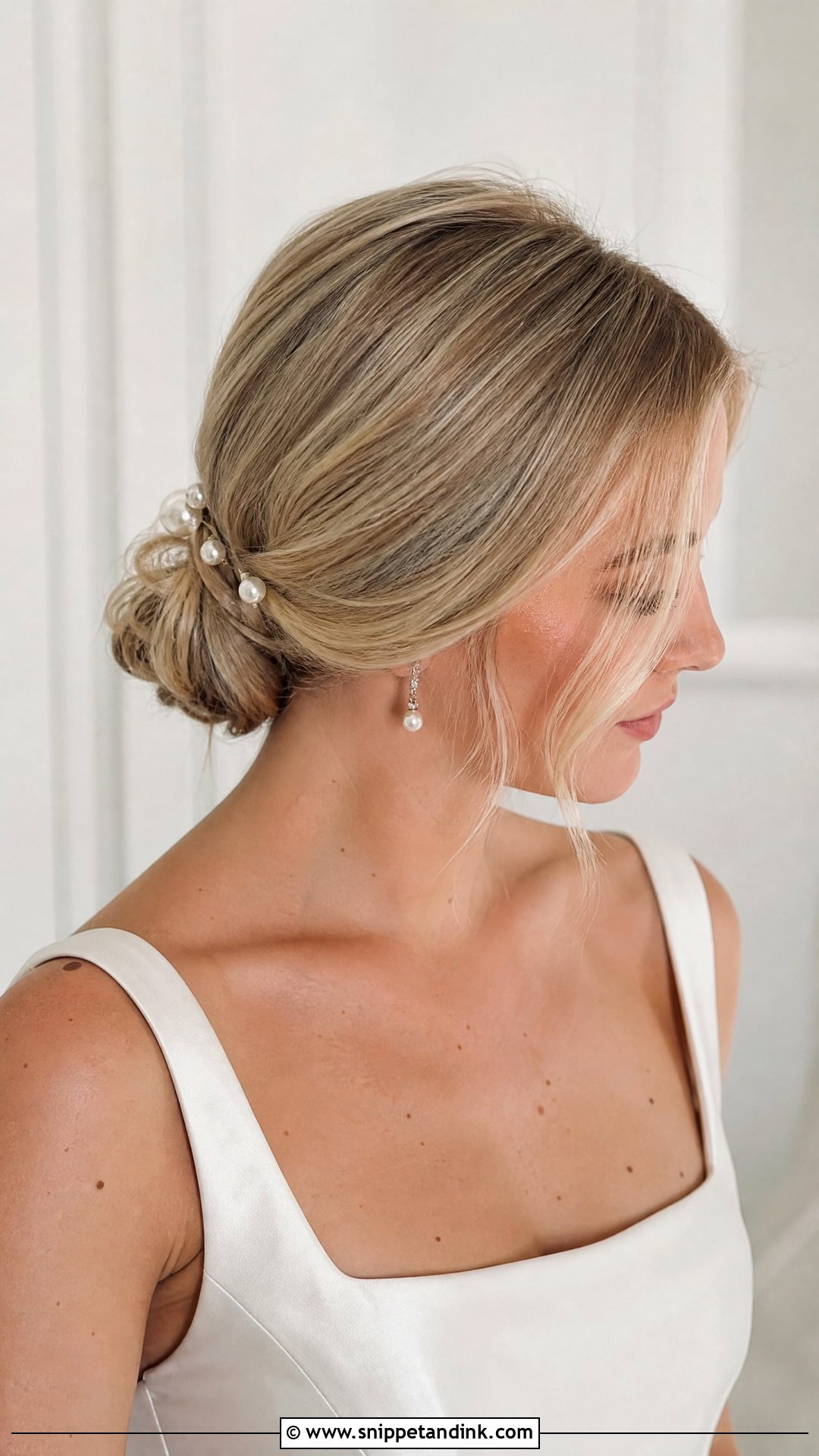 Fine Hair Low Bun - Snippet and Ink - 15 Fine Hair Bridal Styles