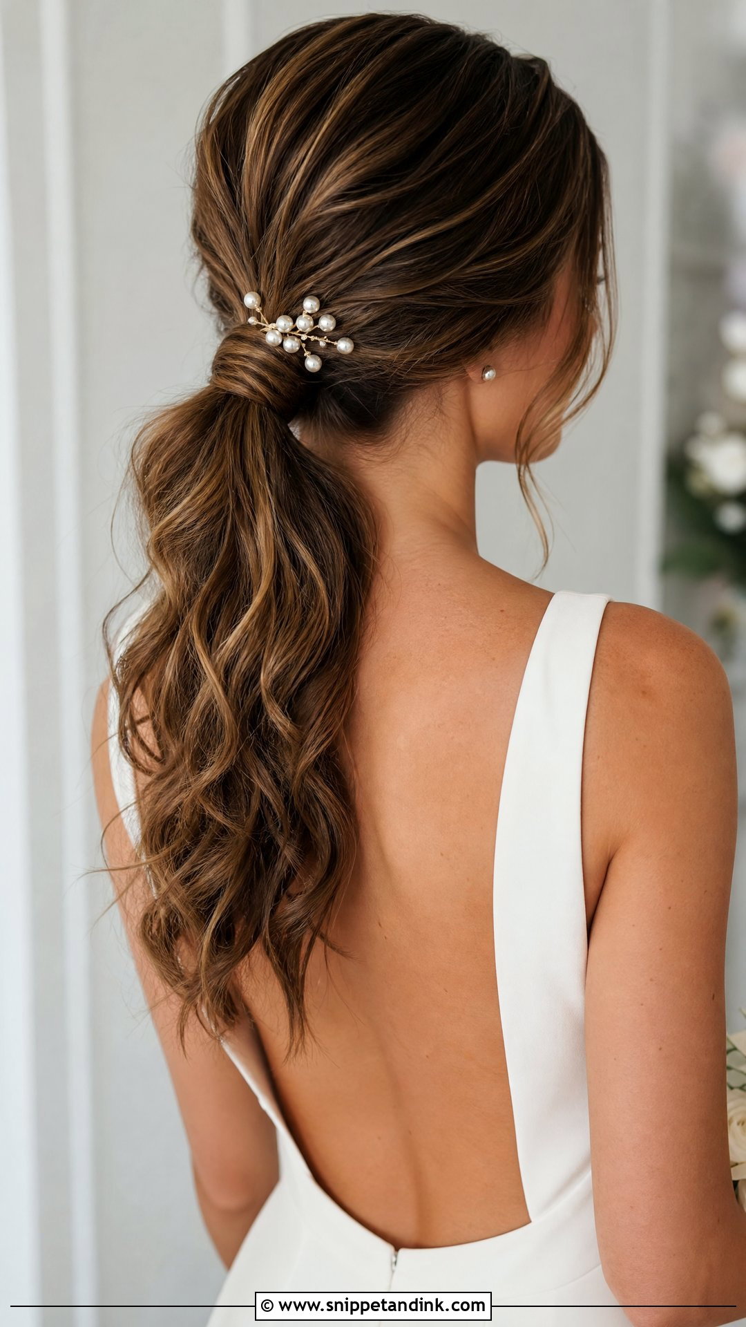 Fine Hair Low Ponytail - Snippet and Ink - 15 Fine Hair Bridal Styles