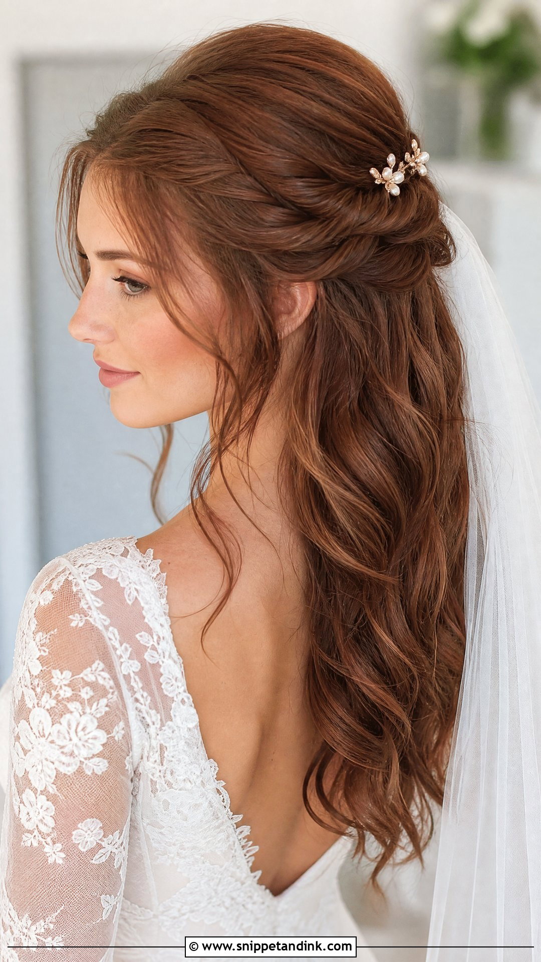 Fine Hair Twisted Half Updo - Snippet and Ink - 15 Fine Hair Bridal Styles