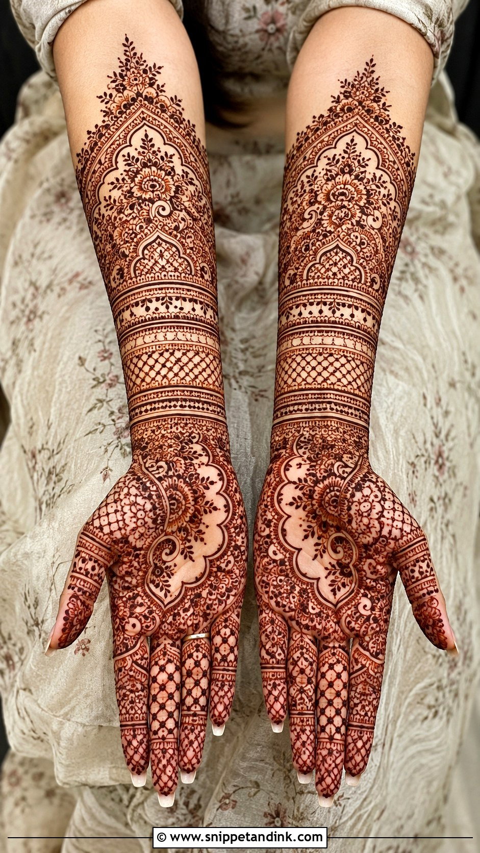 Fine Line Bridal Mehndi Design - Snippet and Ink - 35 Latest Bridal Mehndi Designs