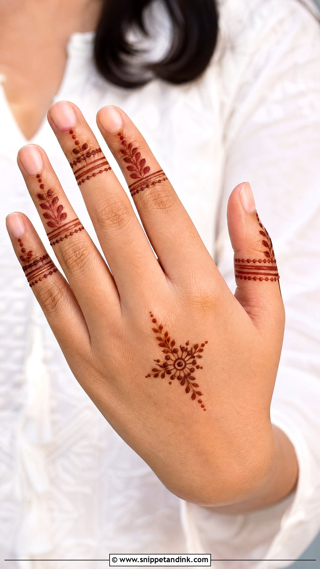 Finger Back Hand Mehndi Design - Snippet and Ink - 35 Stylish Back Hand Mehndi Designs