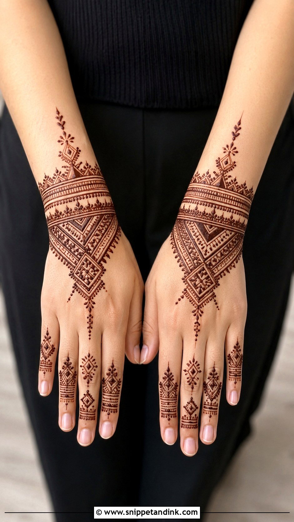 Finger Back Hand Mehndi Design - Snippet and Ink - 35 Trendy Back Hand Mehndi Designs