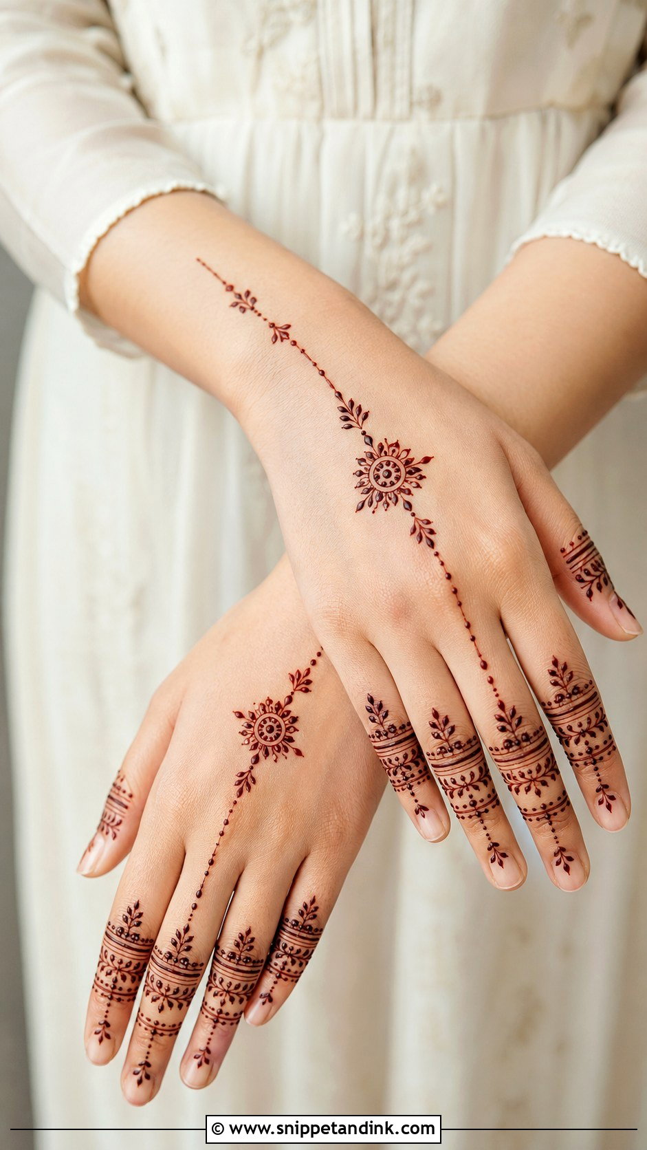 Finger Backhand Mehndi Design - Snippet and Ink - 35 Latest Backhand Mehndi Designs