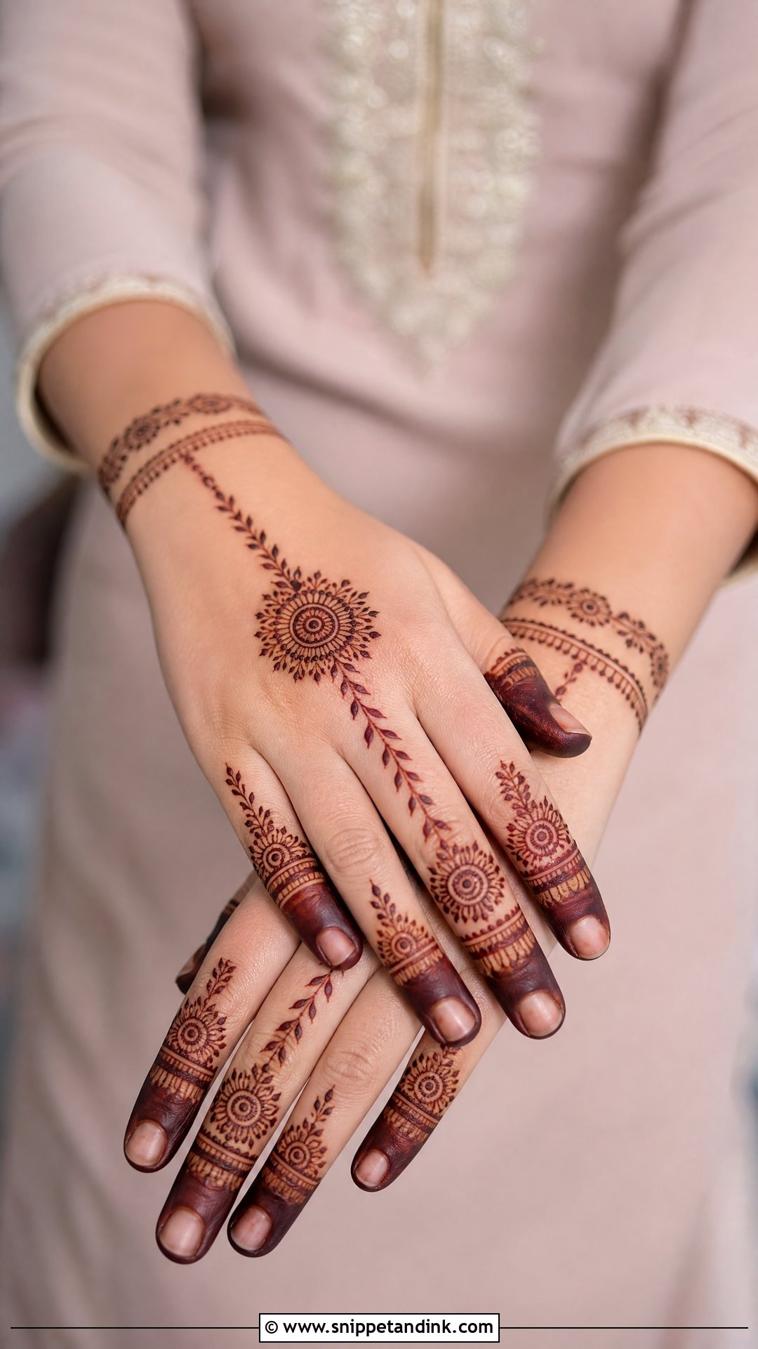 Finger Bridal Mehndi Design Back Hand - Snippet and Ink - 20 Bridal Mehndi Designs for Back Hand