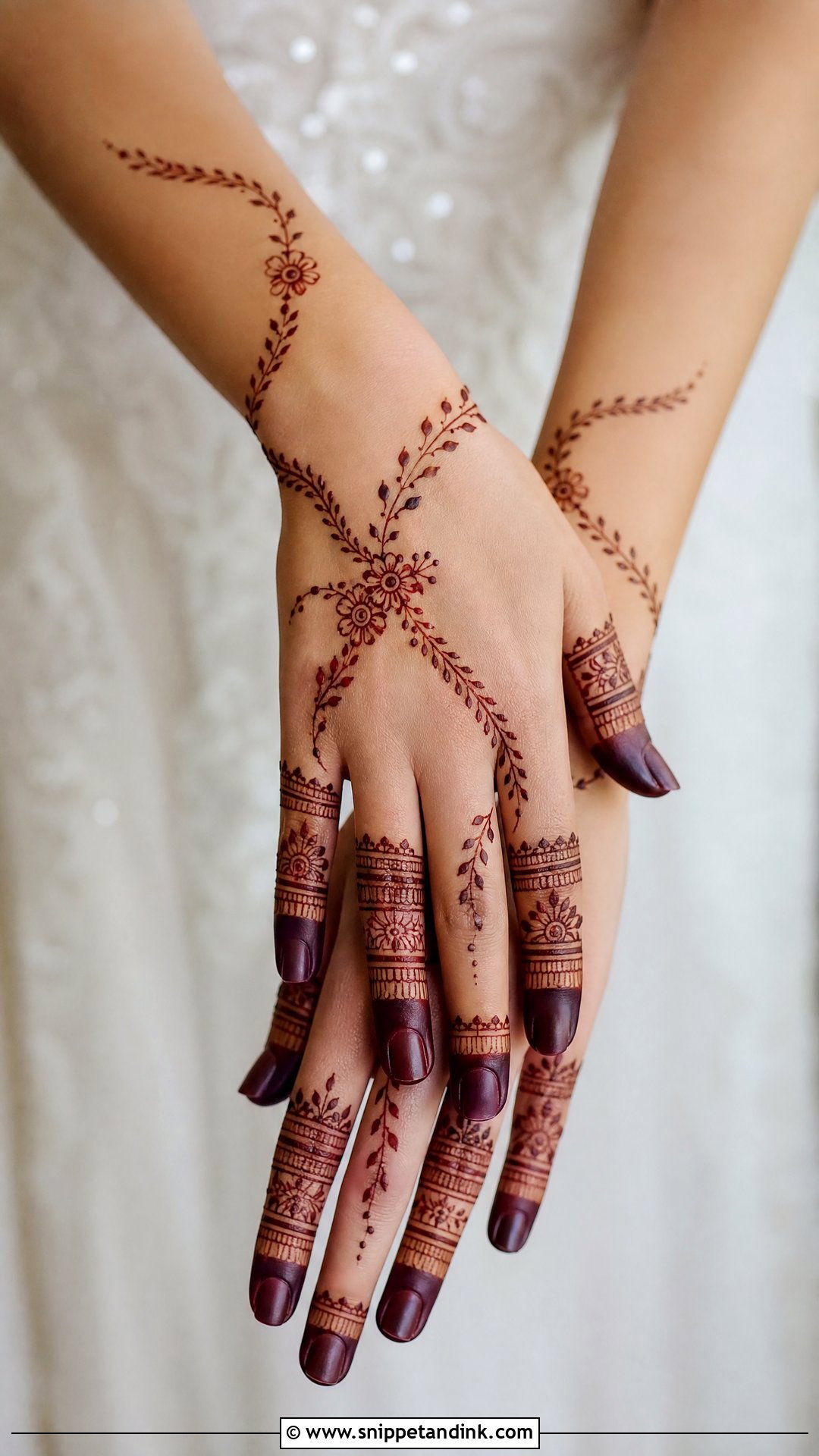 Finger Bridal Wedding Henna Design - Snippet and Ink - 30 Wedding Henna Designs
