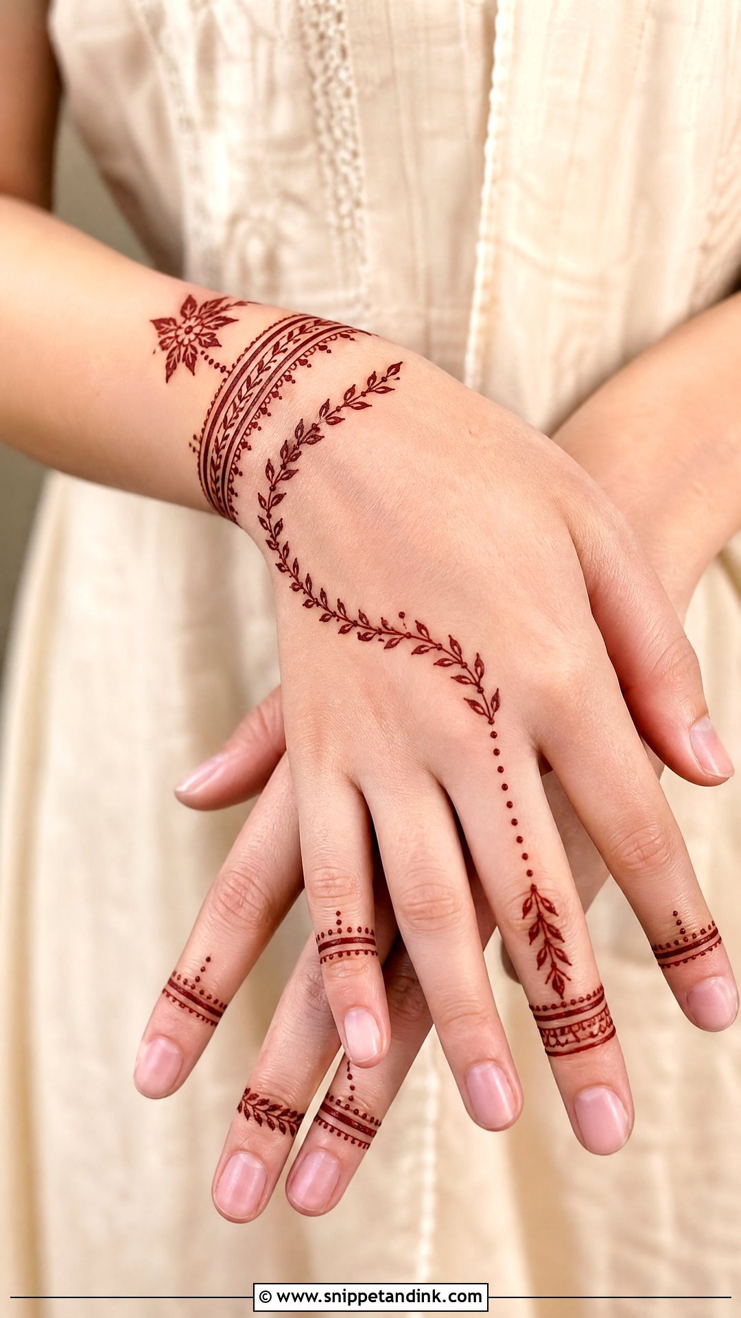 Finger Chain Banch Mehndi Design - Snippet and Ink - 30 Banch Mehndi Design Ideas
