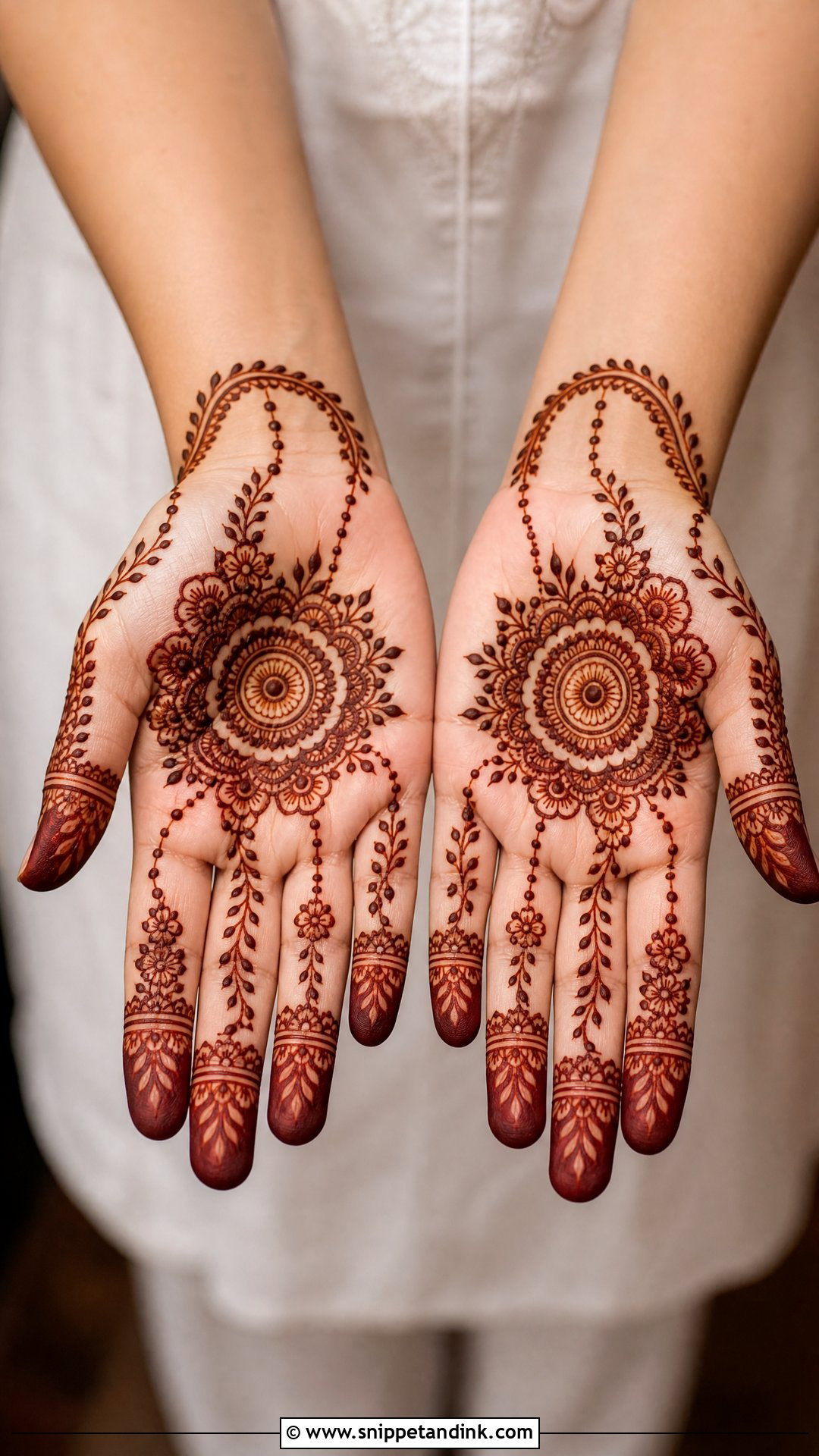 Finger Connected Palm Mehndi Design - Snippet and Ink - 30 Unique Palms Mehndi Designs