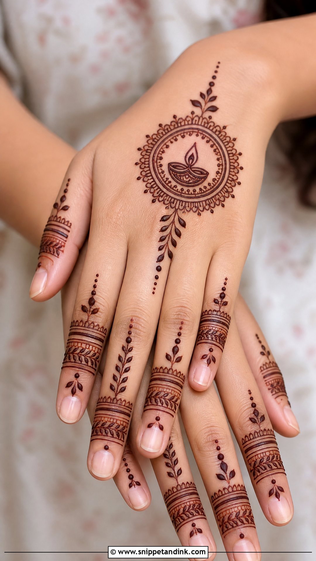 Finger Diwali Mehndi Design - Snippet and Ink - 30 Diwali Mehndi Designs