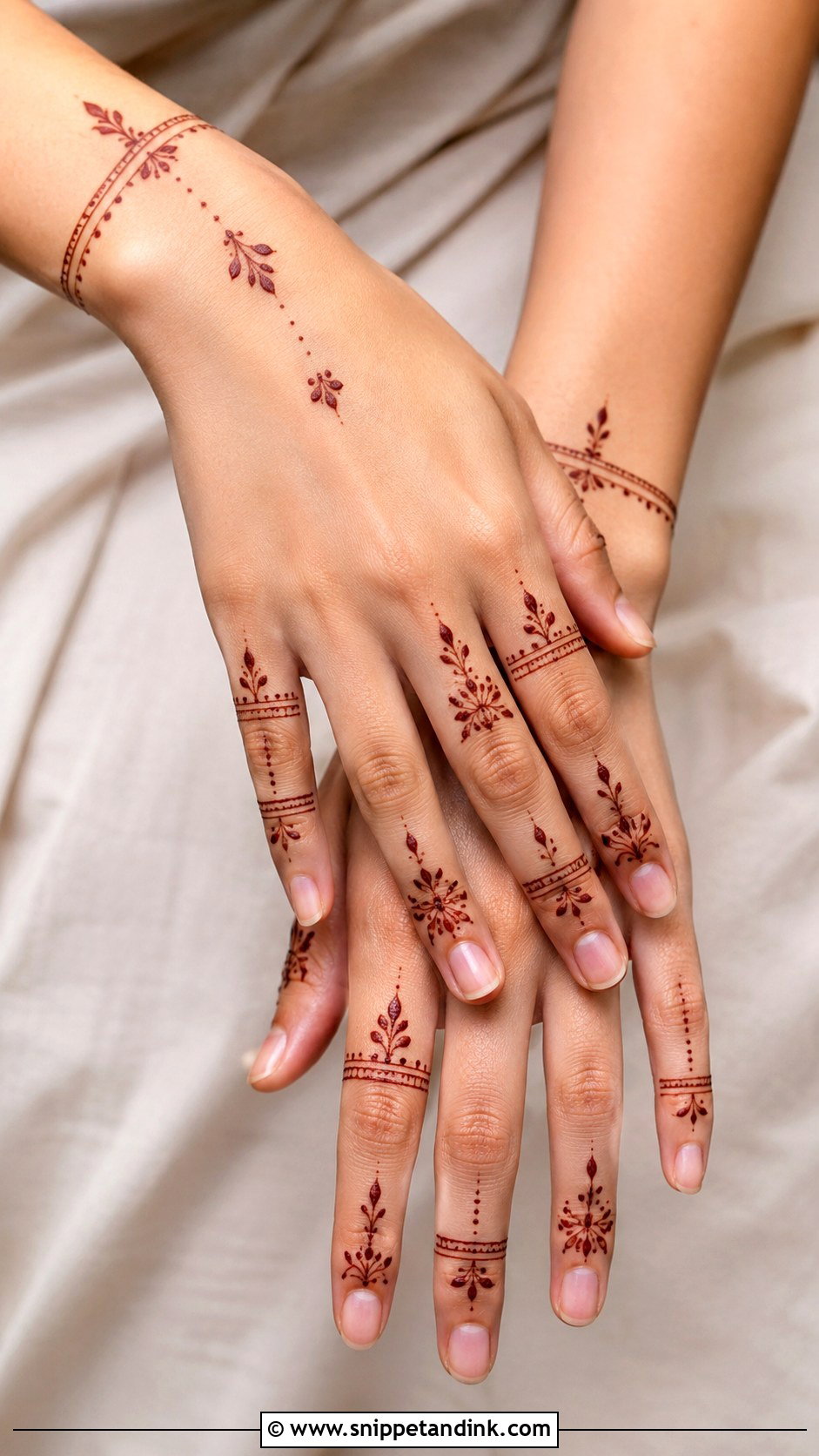 Finger Focus Back Hand Mehndi Design - Snippet and Ink - 30 Modern Minimal Back Hand Mehndi Designs