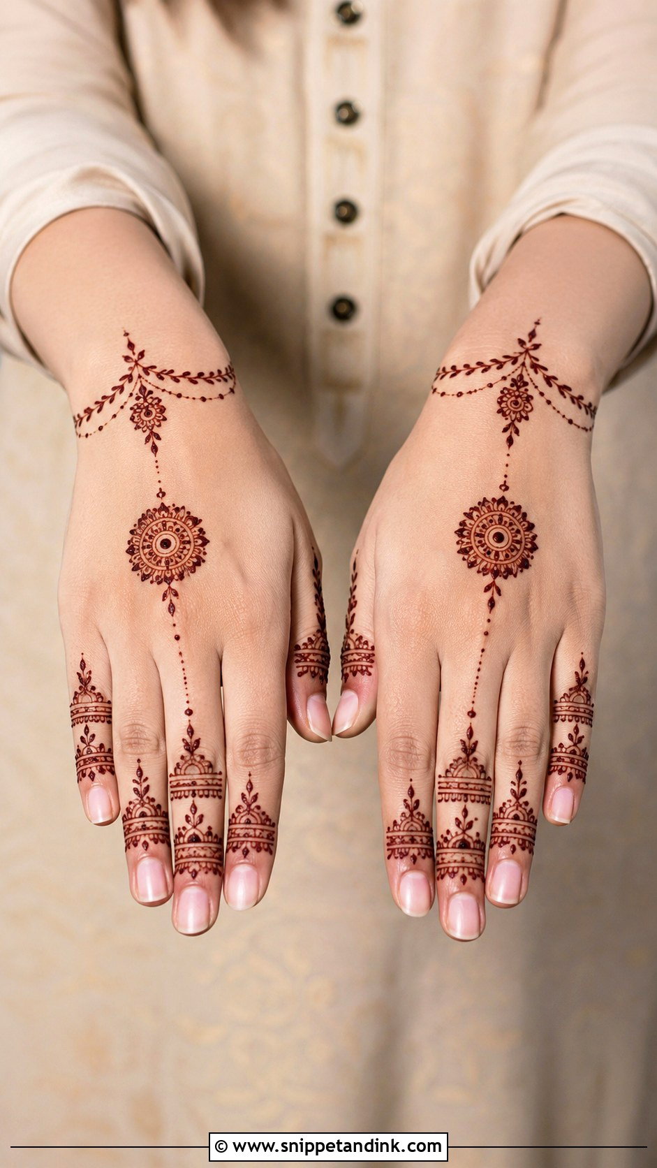 Finger Front Hand Mehndi Design - Snippet and Ink - 35 Front Mehndi Designs