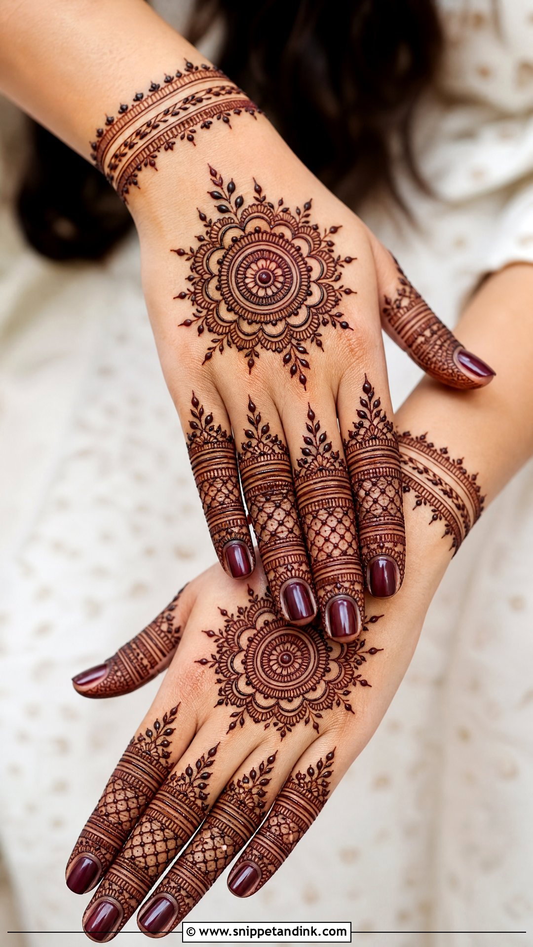 Finger Full Bridal Back Hand Mehndi Design - Snippet and Ink - 25 New Bridal Back Hand Mehndi Designs
