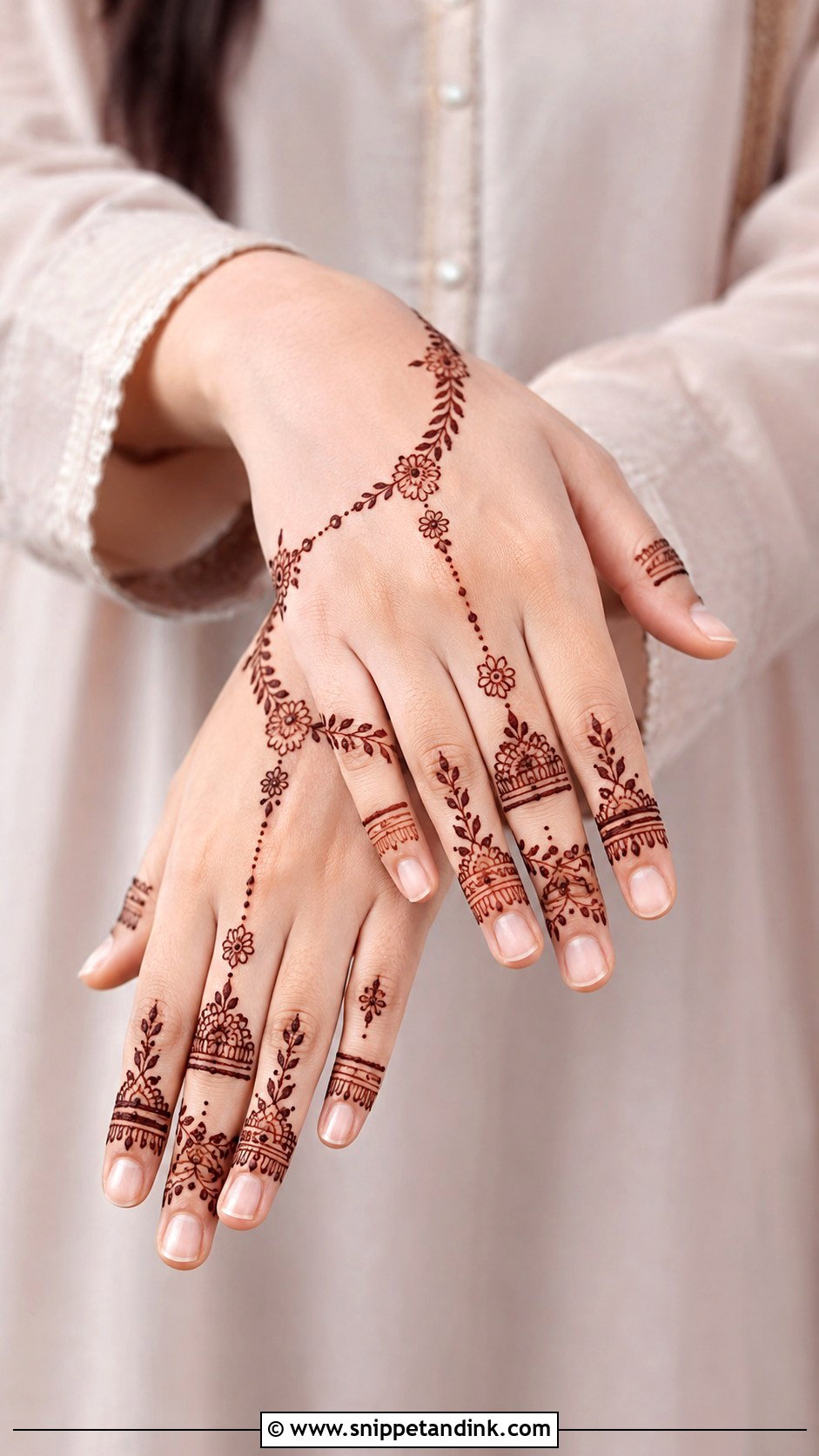 Finger Half Hand Mehndi Design - Snippet and Ink - 35 Half Hand Mehndi Design Ideas