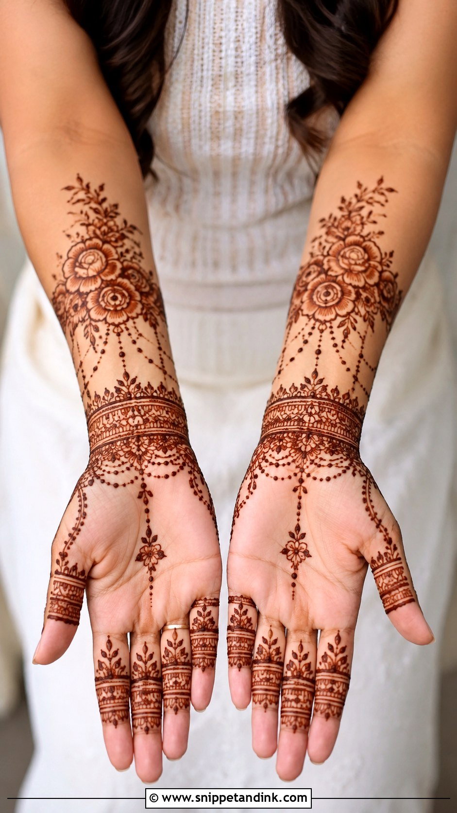 Finger Mehndi Design With Bracelet - Snippet and Ink - 35 Finger Mehndi Design Ideas