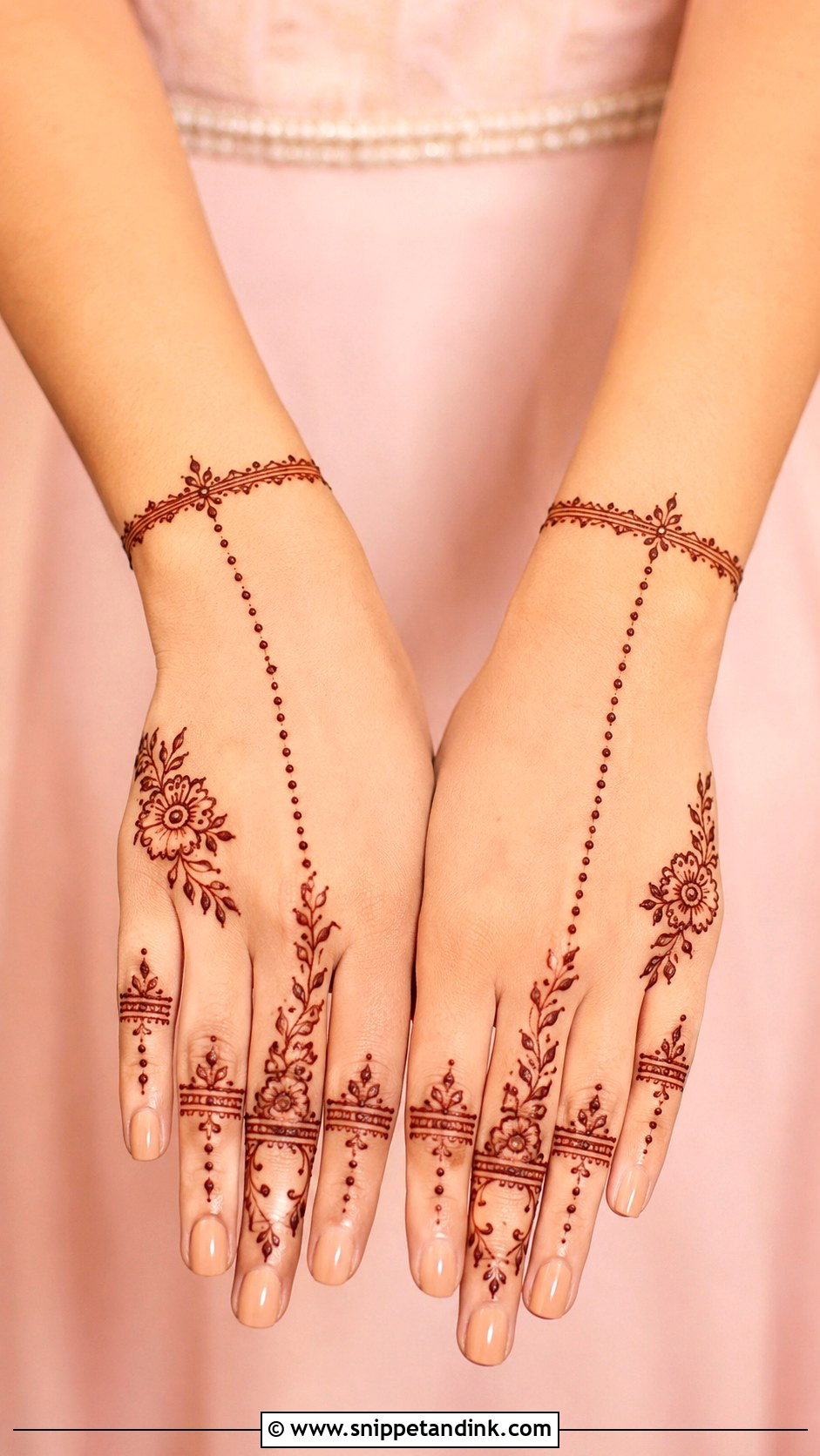 Finger Mehndi Design With Bracelet - Snippet and Ink - 35 Simple Fingers Mehndi Designs