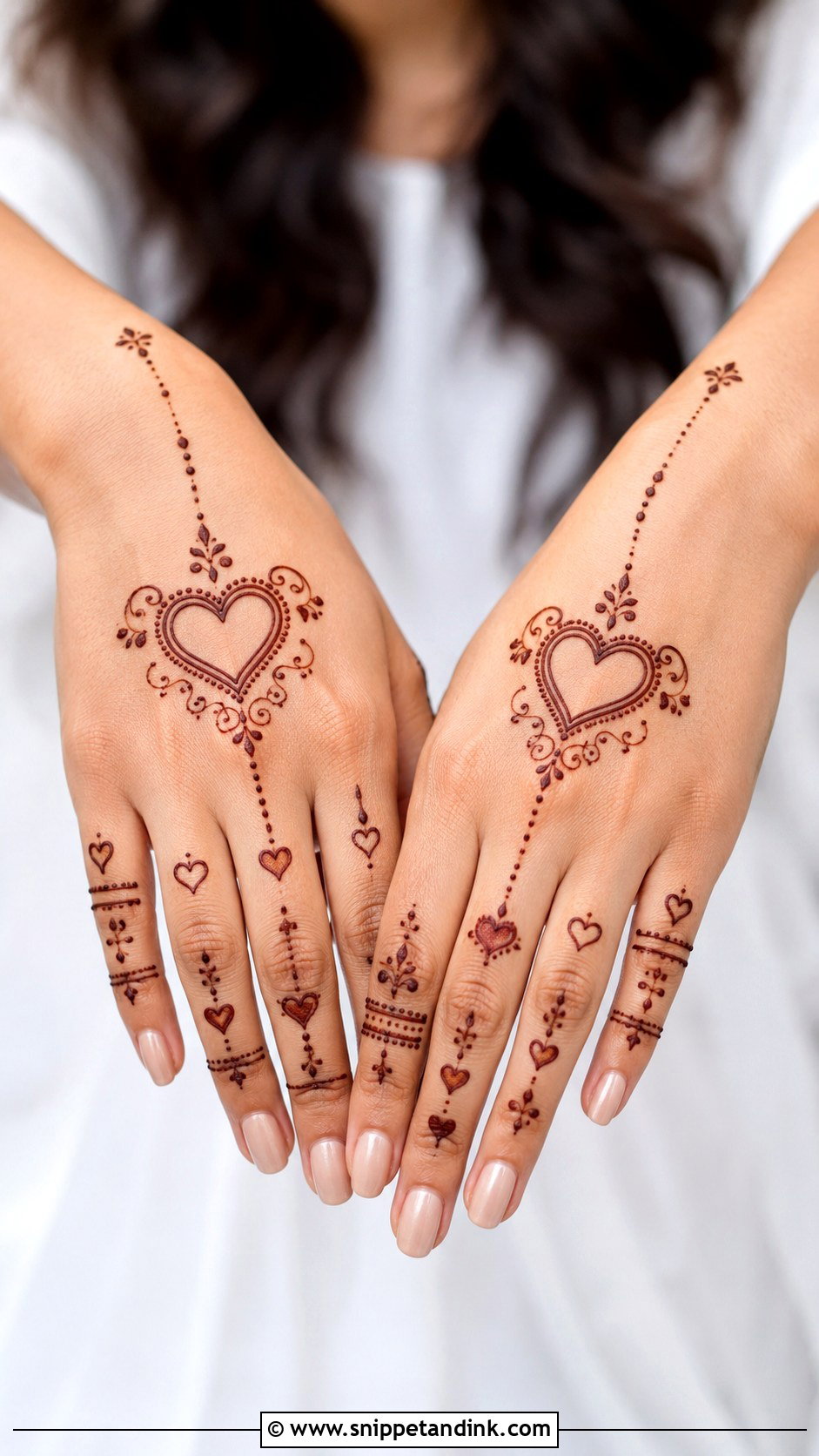Finger Mehndi Design With Heart - Snippet and Ink - 35 Finger Mehndi Design Ideas