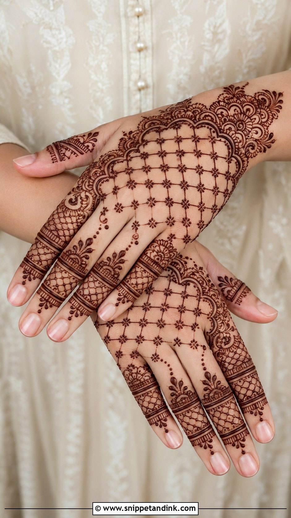 Finger Mehndi Design With Jaali - Snippet and Ink - 30 Simple Finger Mehndi Designs