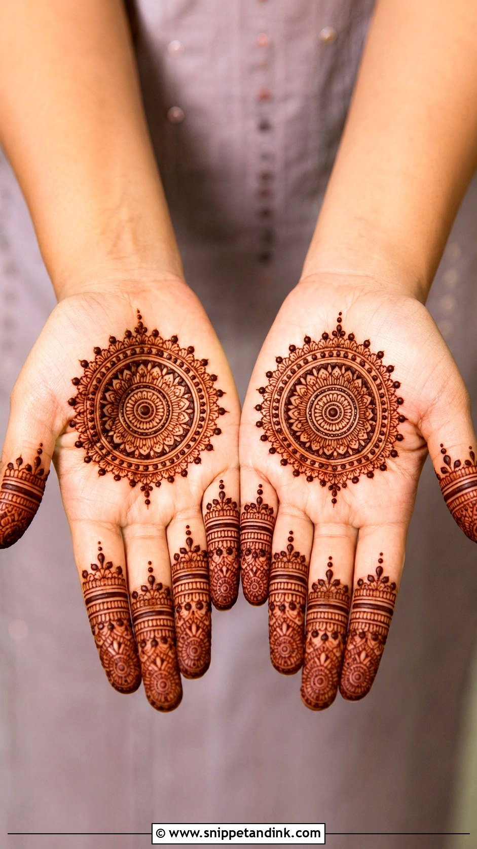 Finger Mehndi Design With Mandala - Snippet and Ink - 30 Simple Finger Mehndi Designs