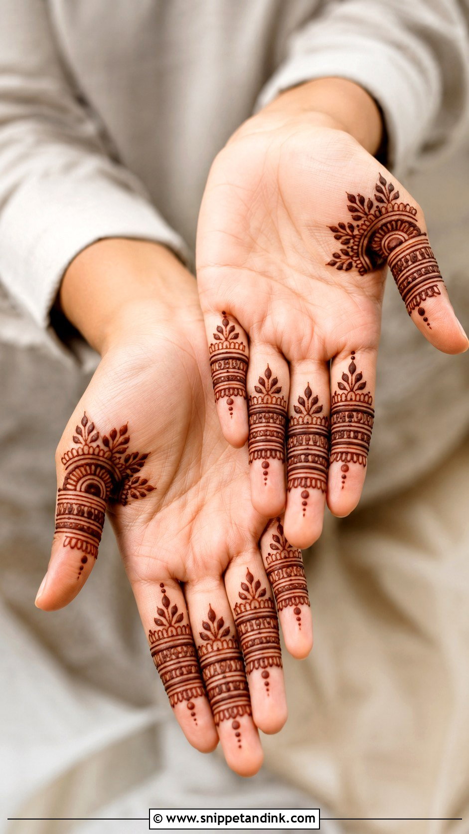 Finger Mehndi Design With Mandala - Snippet and Ink - 35 Simple Fingers Mehndi Designs