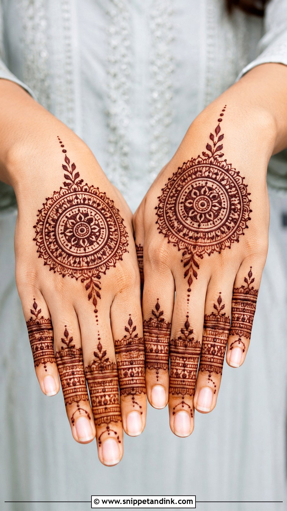 Finger Mehndi Design With Mandala - Snippet and Ink - 30 Mehndi Designs for Fingers