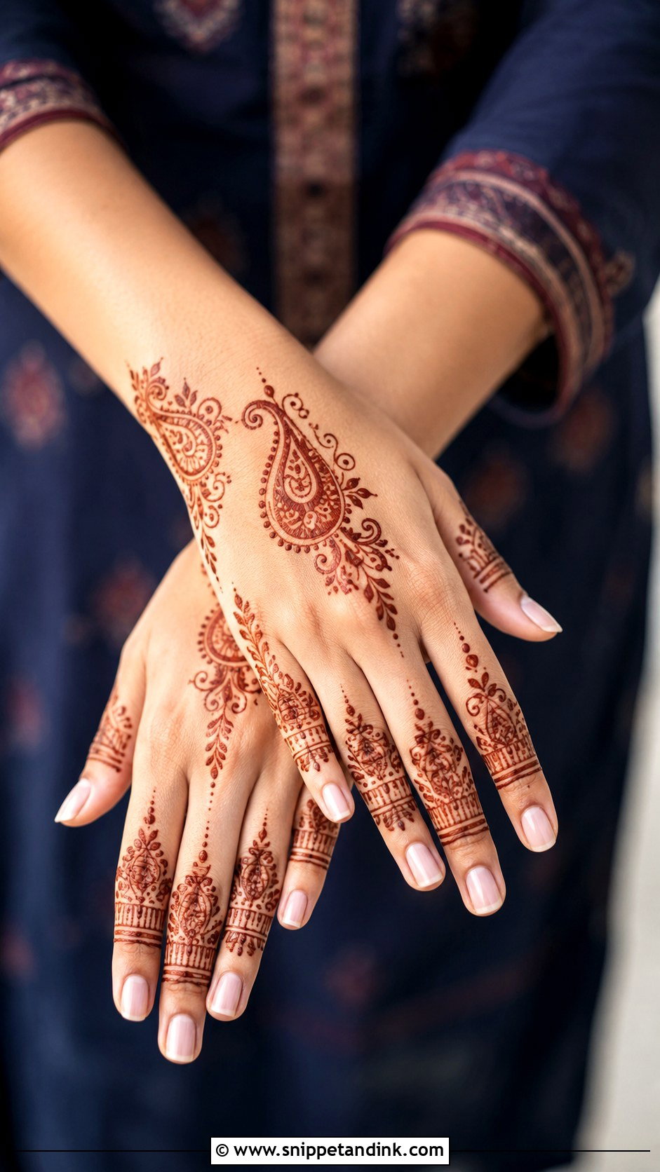 Finger Mehndi Design With Paisley - Snippet and Ink - 35 Simple Fingers Mehndi Designs
