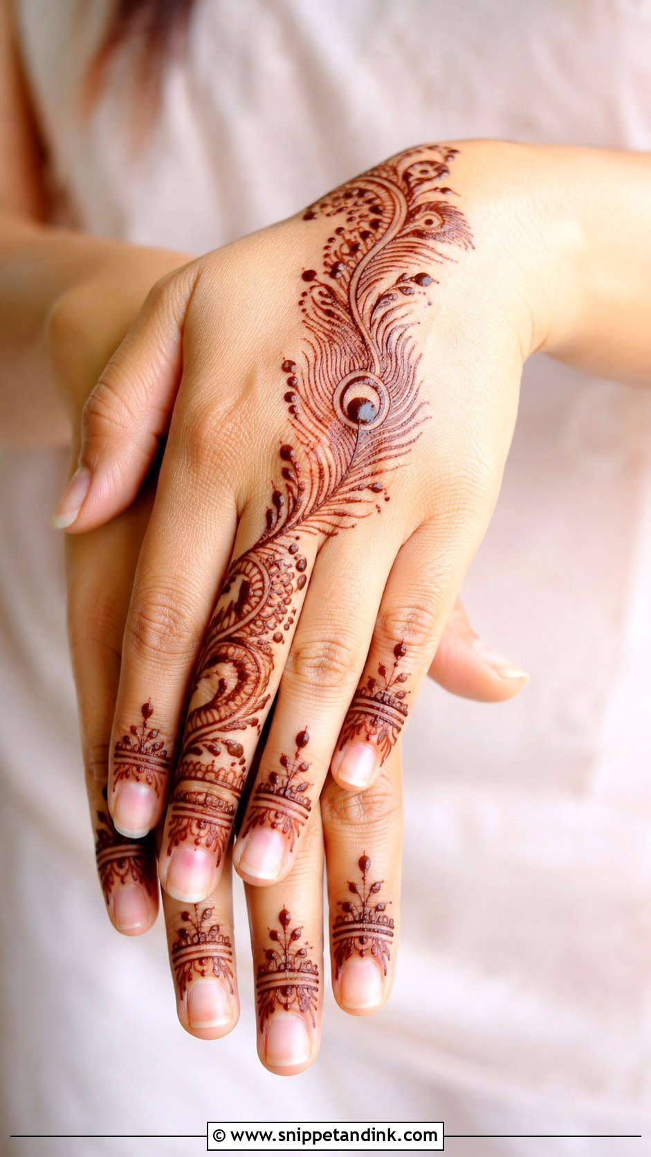 Finger Mehndi Design With Peacock - Snippet and Ink - 35 Simple Fingers Mehndi Designs