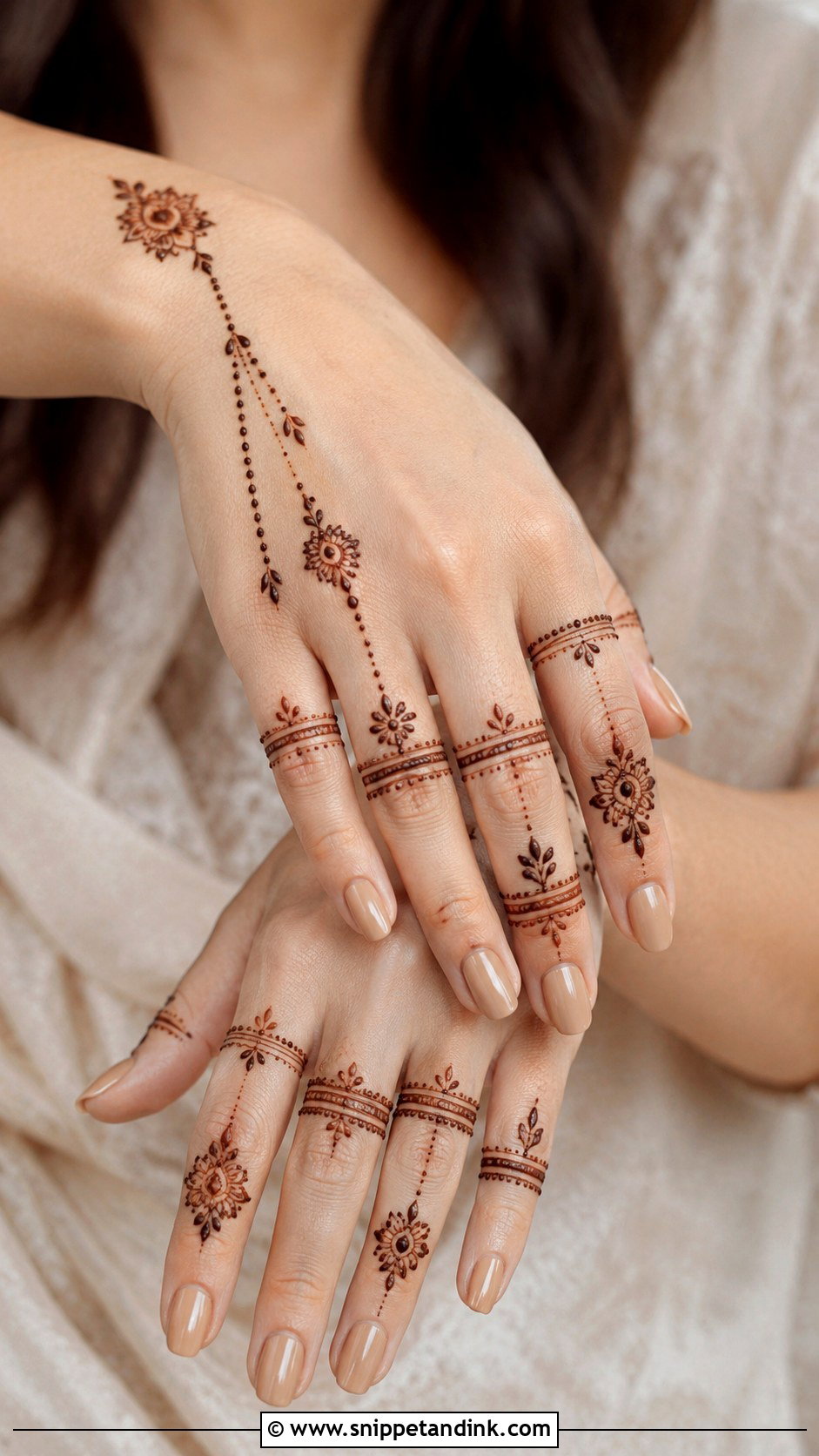 Finger Mehndi Design With Ring Pattern - Snippet and Ink - 30 Simple Finger Mehndi Designs