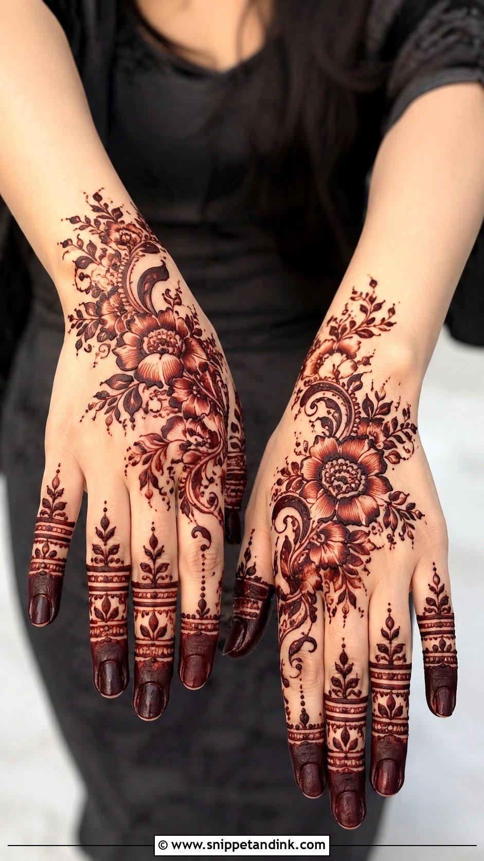 Finger Mehndi Design With Shading - Snippet and Ink - 35 Finger Mehndi Design Ideas