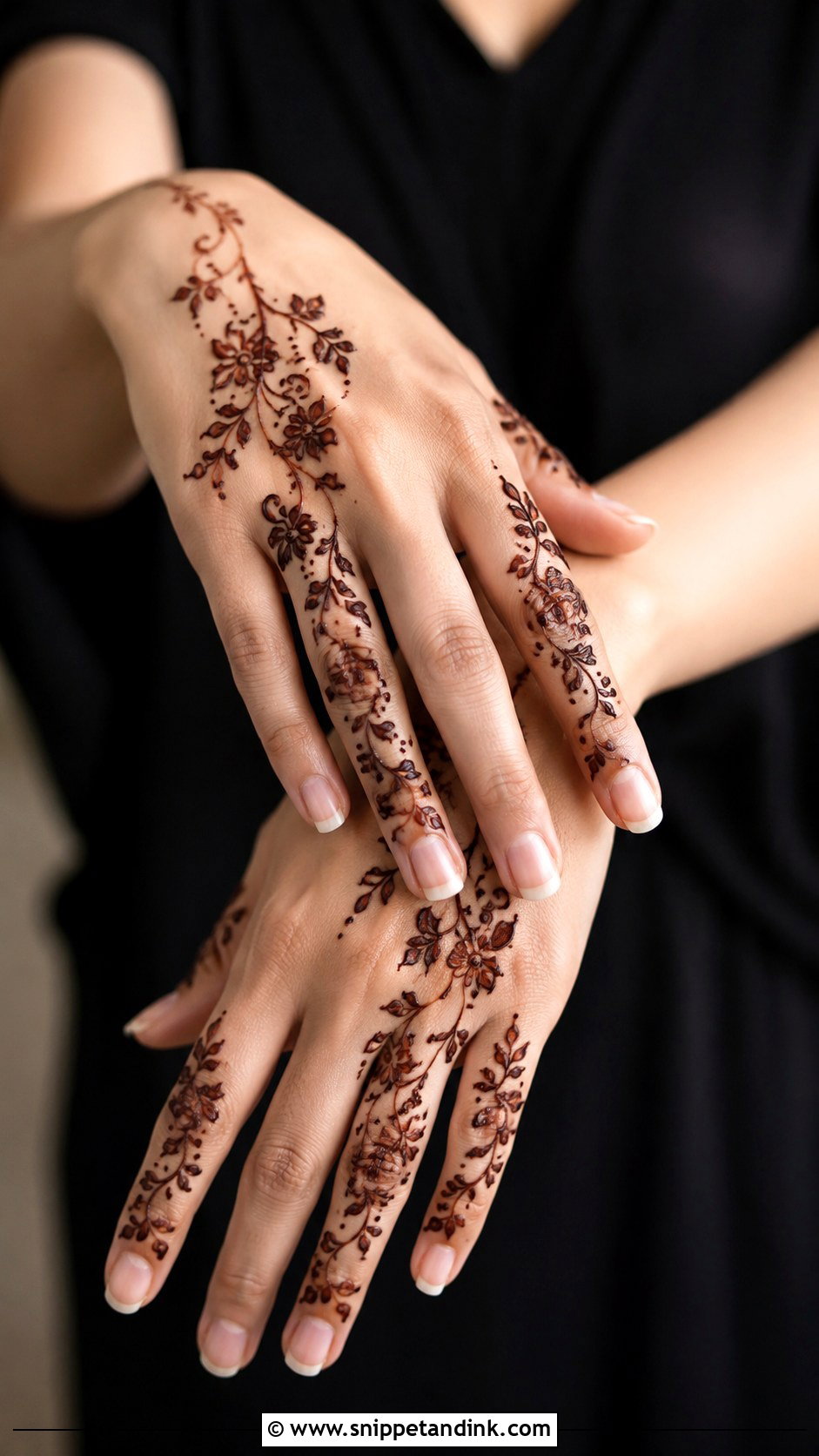 Finger Mehndi Design With Vines - Snippet and Ink - 35 Finger Mehndi Design Ideas