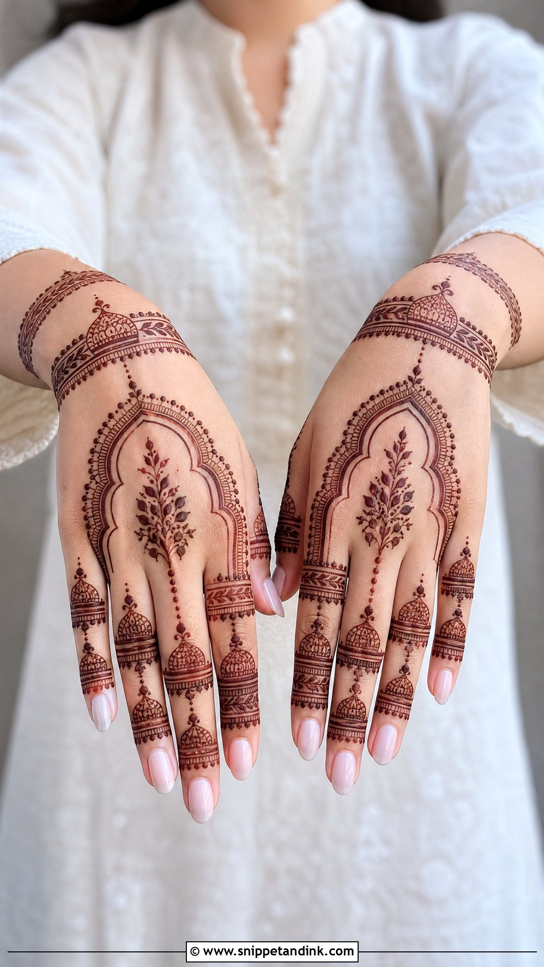 Finger Mehrab Mehndi Design - Snippet and Ink - 30 Mehrab Mehndi Design Ideas