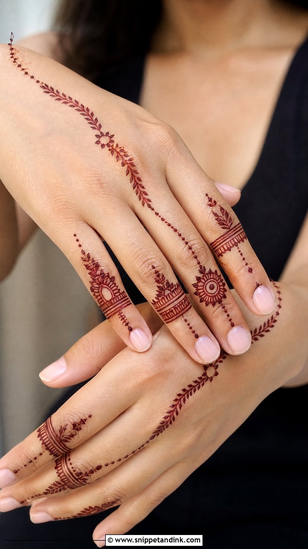 Finger Tattoo Mehndi Design - Snippet and Ink - 30 Unique Tattoo Mehndi Designs