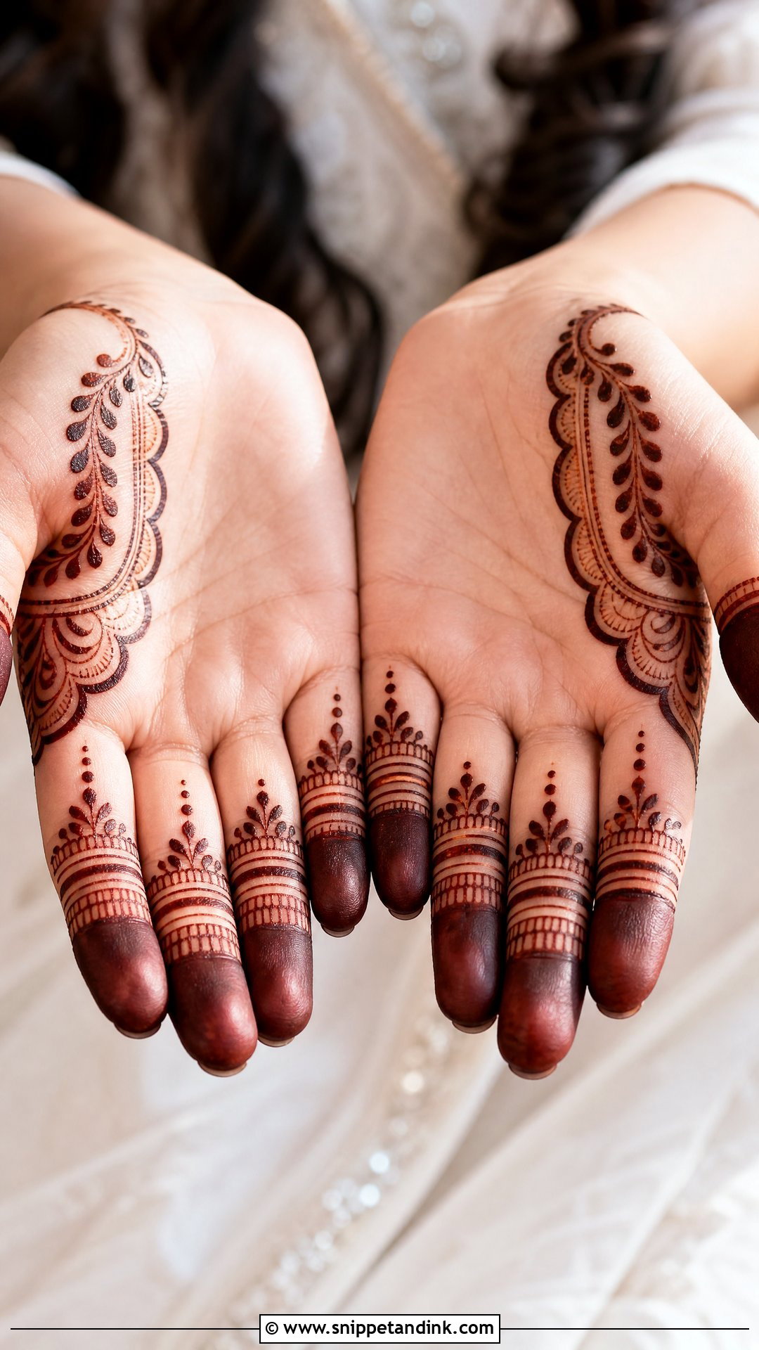 Finger Tip Bridal Mehndi Design - Snippet and Ink - 20 Bridal Finger Mehndi Designs