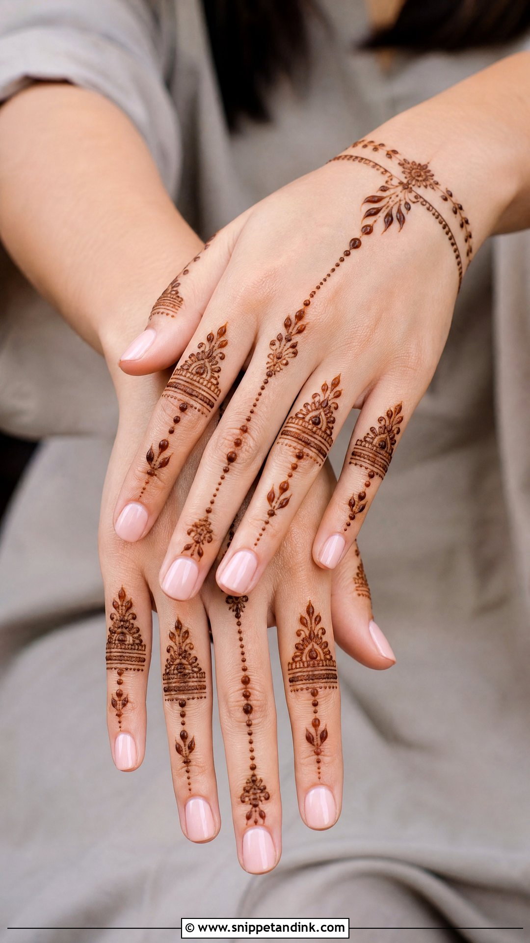 Finger Upper Hand Mehndi Design - Snippet and Ink - 25 Upper Hand Mehndi Designs