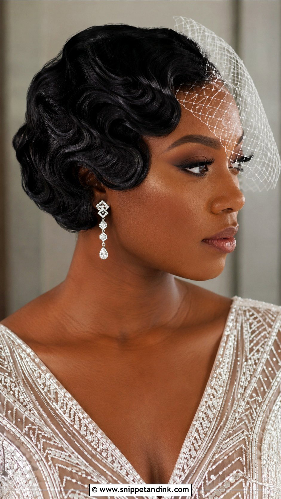 Finger Wave Bridal Bob - Snippet and Ink - 20 Bob Hair Bride Ideas