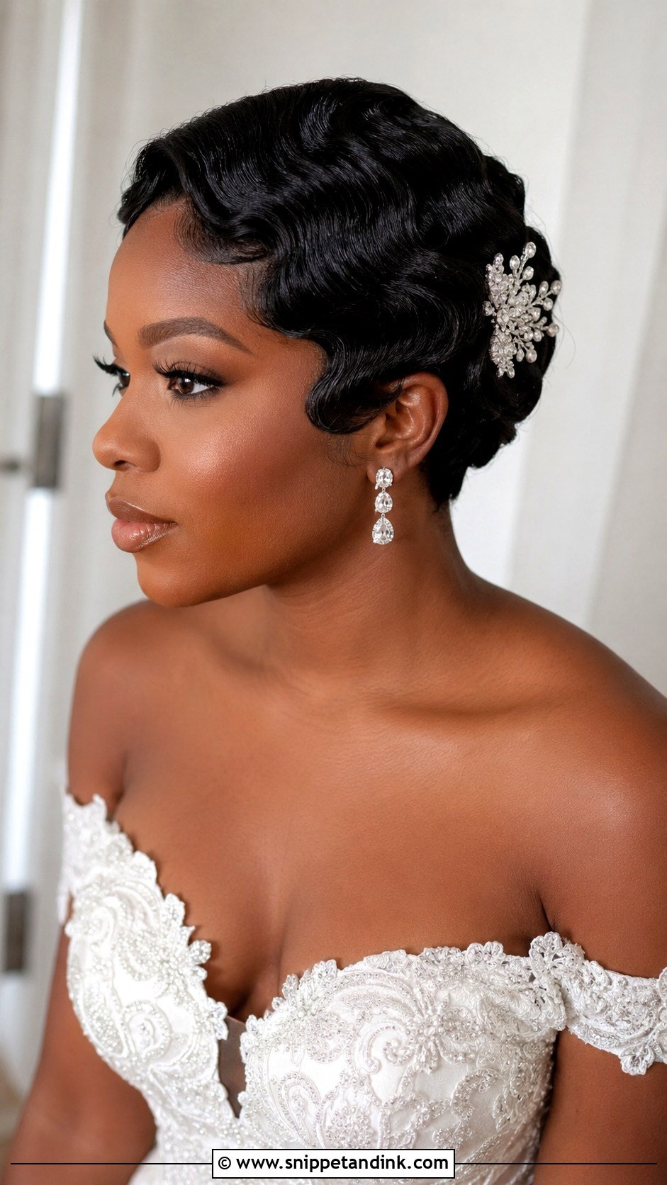Finger Wave Bridal Hairstyle - Snippet and Ink - 25 Black Hair Bride Hairstyles