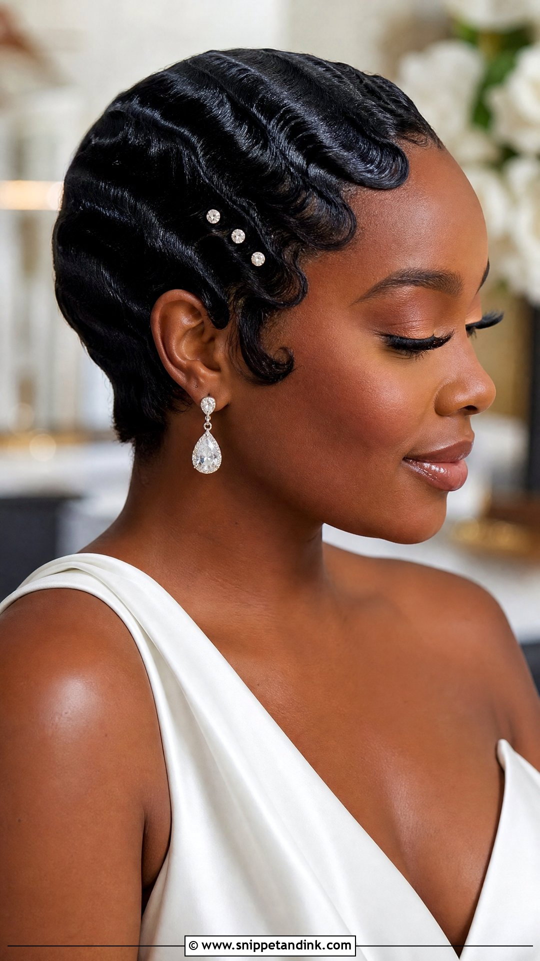Finger Waves Bridal Hairstyle For Black Women - Snippet and Ink - 15 Black Woman Bridal Hair Girl Hairstyles