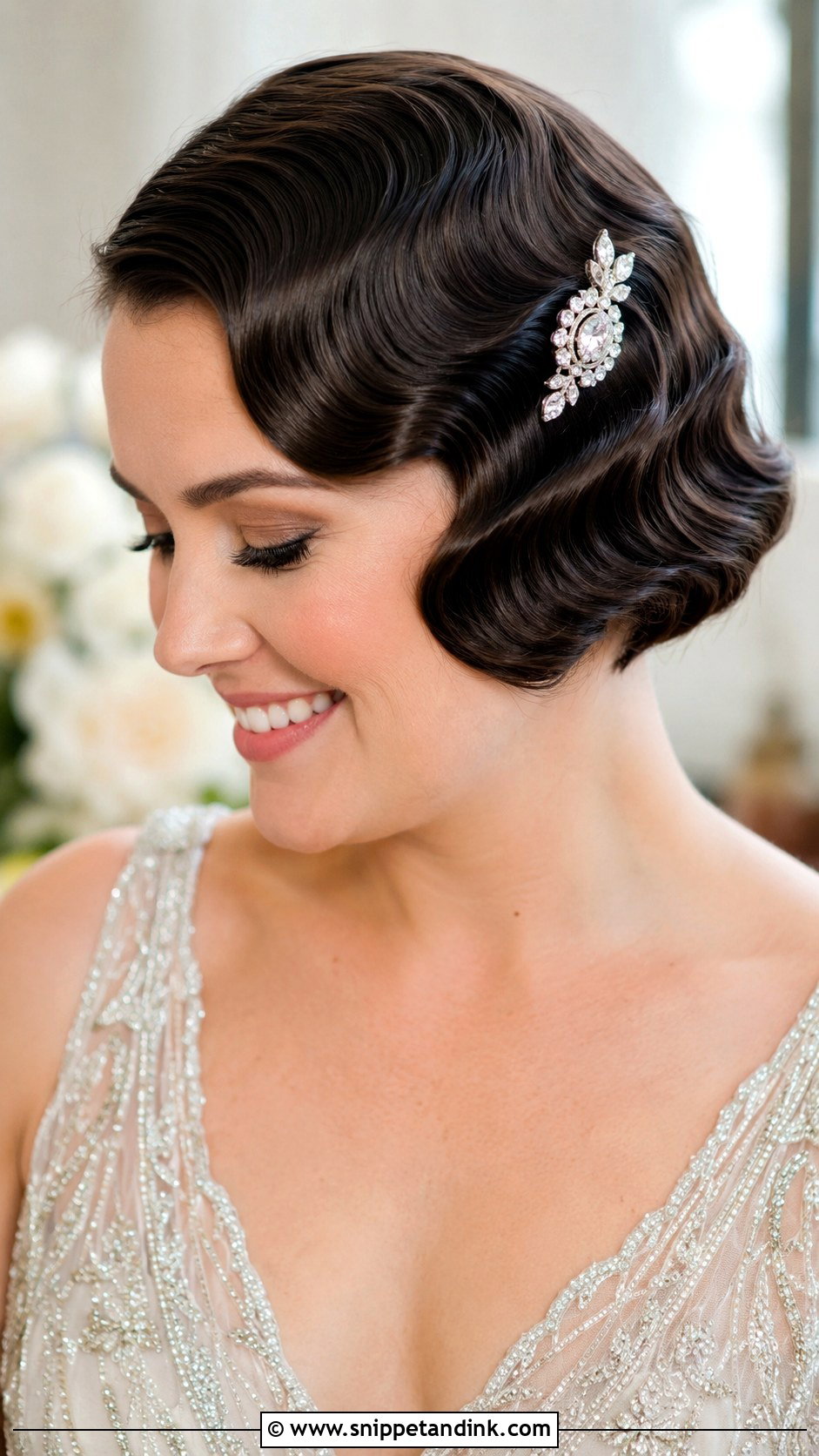 Finger Waves For Short Hair - Snippet and Ink - 30 Short Hair Bride Ideas
