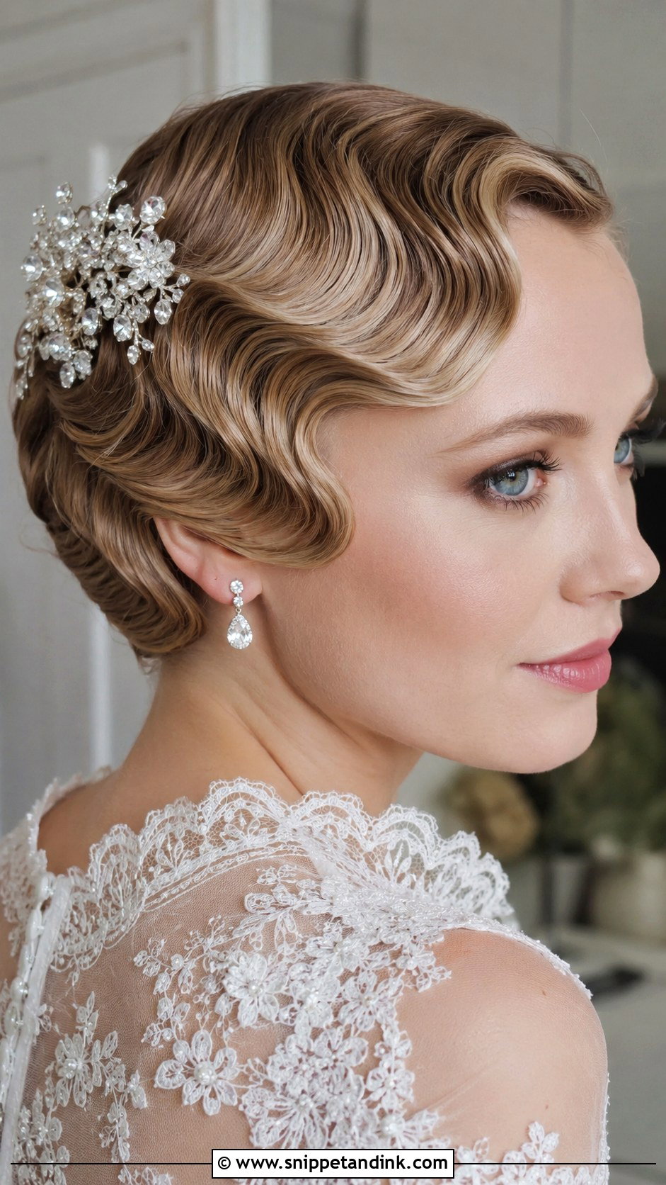 Finger Waves Wedding Hairstyle - Snippet and Ink - 25 Old Hollywood Wedding Hair Ideas