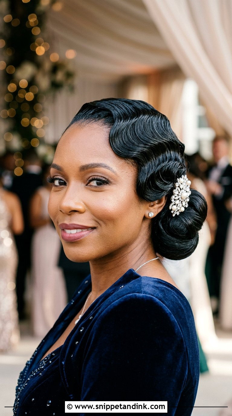 Finger Waves With Updo - Snippet and Ink - 20 Bridal Hairstyles for Black Women