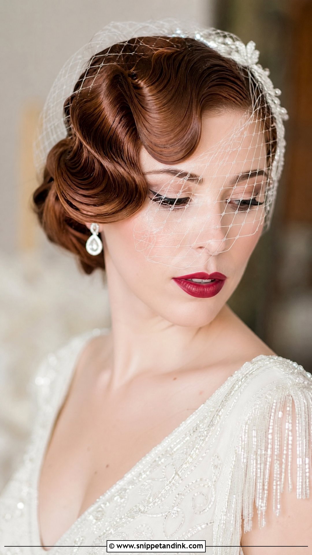 Finger Waves for a Vintage Bride - Snippet and Ink - 20 Short Haired Bride Ideas
