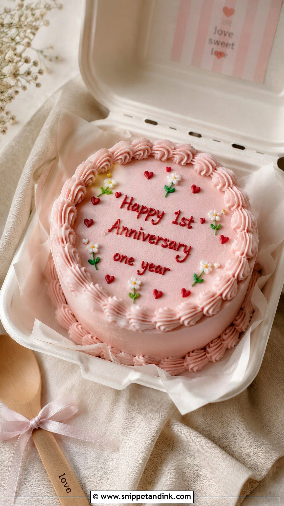 First Anniversary Bento Cake - Snippet and Ink - 20 First Wedding Anniversary Cake Ideas