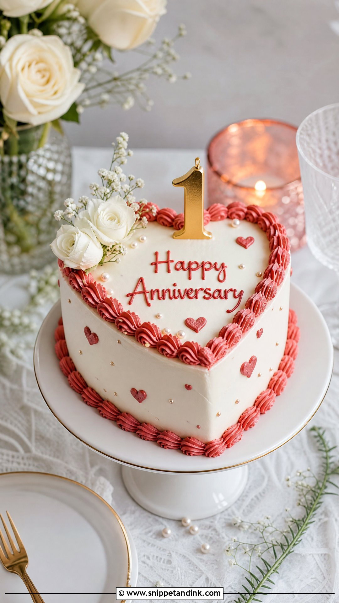 First Anniversary Cake - Snippet and Ink - 35 Happy Anniversary Cakes