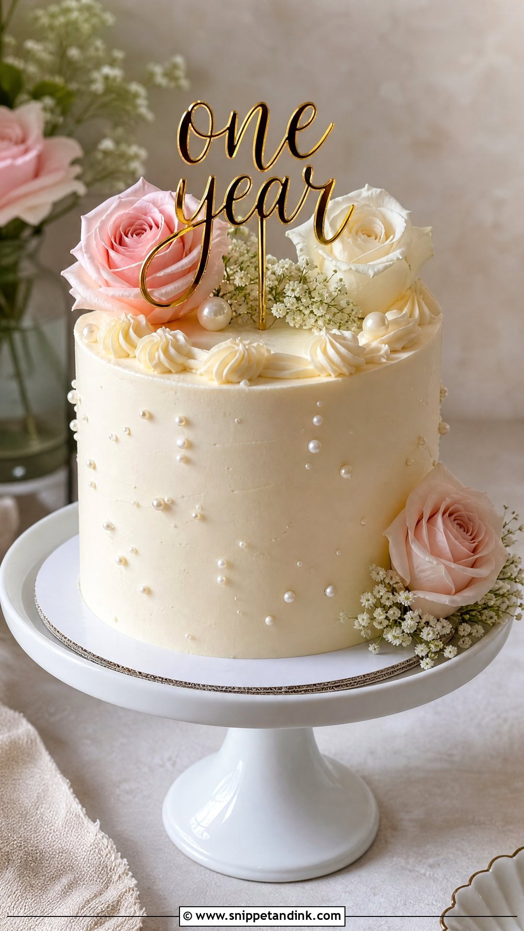 First Anniversary Cake - Snippet and Ink - 30 Couple Anniversary Cake Ideas