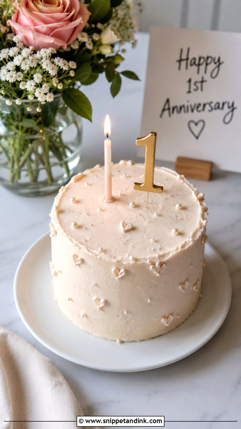 First Anniversary Mini Cake - Snippet and Ink - 20 First Anniversary Cake Ideas